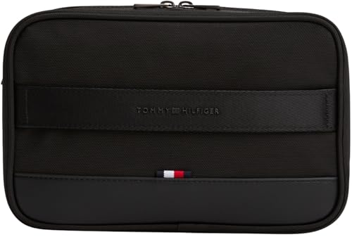 Tommy Hilfiger Herren Kulturbeutel Nylon Travel Washbag zum Aufklappen, Schwarz (Black), Einheitsgröße von Tommy Hilfiger