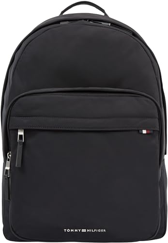 Tommy Hilfiger Herren Rucksack Signature Backpack Wasserabweisend, Schwarz (Black), Einheitsgröße von Tommy Hilfiger