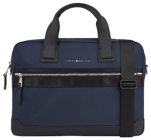 Tommy Hilfiger Herren TH Elevated Nylon Computer Bag AM0AM11574 Laptoptasche, Blau (Space Blue) von Tommy Hilfiger