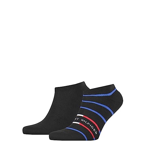 Tommy Hilfiger Herren Tommy Hilfiger Breton Stripe Men's Sneaker - Trainer (2 Pack) Socks, Schwarz, 43-46 EU von Tommy Hilfiger