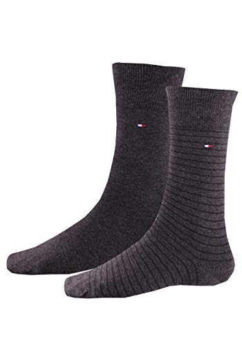 Tommy Hilfiger Herren Tommy Hilfiger Small Stripe Men's (2 Pack) Socks, Oak, 39/42 EU von Tommy Hilfiger