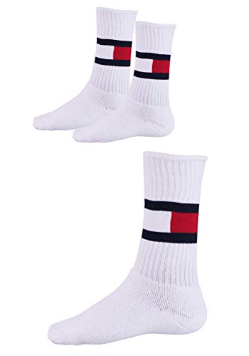 Tommy Hilfiger Herren Tommy Hilfiger Vlag Men's (3 Pack) Socks, Weiß, 35-38 EU von Tommy Hilfiger