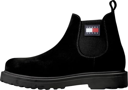 Tommy Hilfiger Herren Tommy Jeans Suede Boot Schuhe, Schwarz und silberfarben, 42 EU Tommy Hilfiger Herren Tommy Jeans Suede Boot Schuhe, Schwarz und silberfarben, 42 EU von Tommy Hilfiger