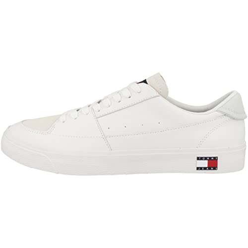 Tommy Jeans Herren Vulcanized Sneaker Schuhe, Weiß (White), 45 Tommy Jeans Herren Vulcanized Sneaker Schuhe, Weiß (White), 45 von Tommy Jeans