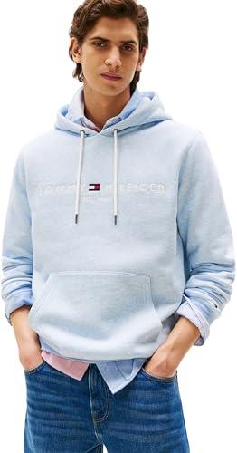 Tommy Hilfiger Herren Hoodie Tommy Logo mit Kapuze, Grau (Bros B0802), XXL von Tommy Hilfiger