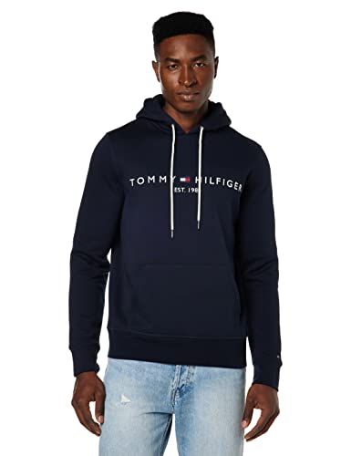 Tommy Hilfiger Herren Hoodie Core Tommy Logo mit Kapuze, Blau (Sky Captain), XXL von Tommy Hilfiger