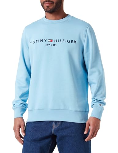 Tommy Hilfiger Herren Tommy Logo MW0MW11596 Sweatshirts, Blau (Sleepy Blue), L von Tommy Hilfiger