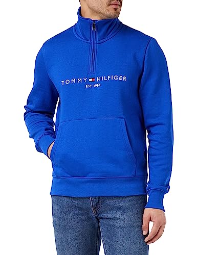 Tommy Hilfiger Herren Tommy Logo Mockneck MW0MW20954 Halber Reißverschluss, Blau (Ultra Blue), 3XL von Tommy Hilfiger