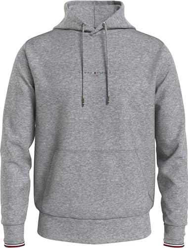 Tommy Hilfiger Herren Hoodie Tommy Logo Tipped Hoody mit Kapuze, Grau (Light Grey Heather), L von Tommy Hilfiger