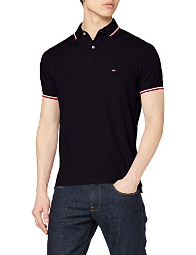 Tommy Hilfiger Herren Poloshirt Kurzarm Core Tommy Tipped Slim Fit, Blau (Desert Sky), L von Tommy Hilfiger