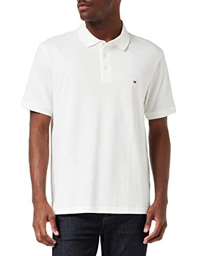 Tommy Hilfiger Herren Poloshirt Kurzarm Core Tommy Tipped Slim Fit, Weiß (White), L von Tommy Hilfiger