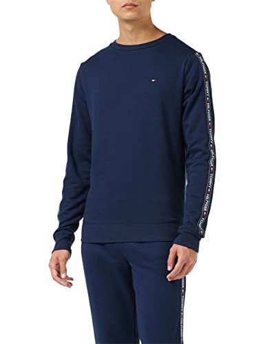 Tommy Hilfiger Herren Sweatshirt ohne Kapuze, Blau (Navy Blazer), S von Tommy Hilfiger