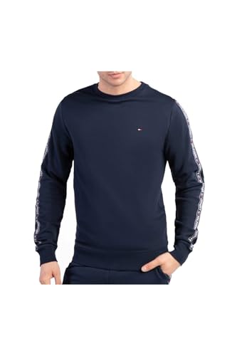 Tommy Hilfiger Herren Sweatshirt ohne Kapuze, Blau (Navy Blazer), S von Tommy Hilfiger