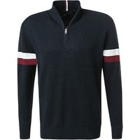 Tommy Hilfiger Herren Troyer blau Baumwolle unifarben von Tommy Hilfiger