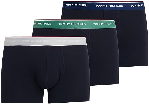 Tommy Hilfiger Herren Trunk (3er Pack), Blue Ink/Central Green/Light Cast, S von Tommy Hilfiger