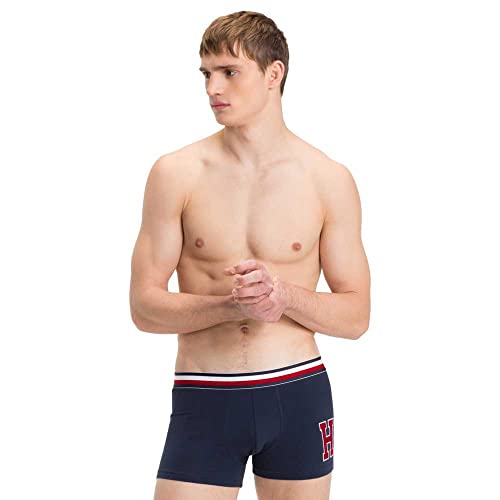 Tommy Hilfiger Herren Trunk H Boxershorts, Rosa (Navy Blazer 416), Medium von Tommy Hilfiger