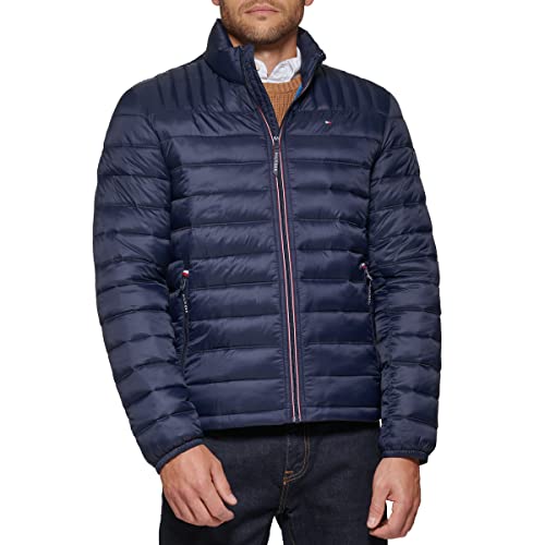 Tommy Hilfiger Herren Ultra Loft leichte verstaubare Pufferjacke (Standard und groß und hoch) Daunenalternative Mantel, Mitternacht/Ausflug, einfarbig (Midnight//Getaway Solids), XL von Tommy Hilfiger