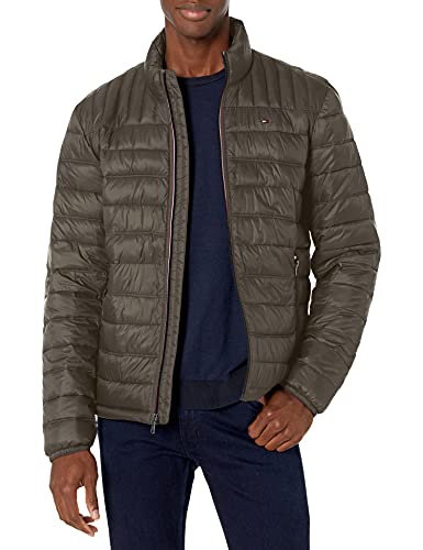 Tommy Hilfiger Herren Ultra Loft Lightweight Packable Puffer Jacket (Standard und Big & Tall) Daunenalternativer Mantel, Oliv/Blatt für Mich (Leaf It to Me), L von Tommy Hilfiger