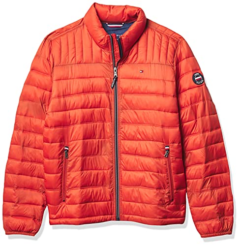 Tommy Hilfiger Herren Ultra Loft verstaubare Pufferjacke Daunenalternative Mantel, Orange Burst, XXL von Tommy Hilfiger