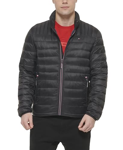 Tommy Hilfiger Ultra Loft Pufferjacke für Herren, leicht verstaubar, in den Größen Standard, Groß und Hochgewachsen, Schwarz, S von Tommy Hilfiger
