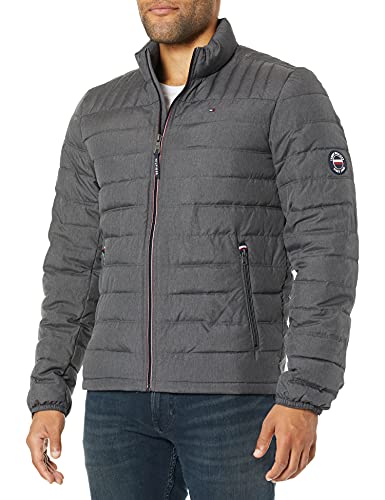 Tommy Hilfiger Herren Lightweight Down Alternative Packable Puffer Jacket Daunenalternative Mantel, Heather Charcoal, XXL von Tommy Hilfiger