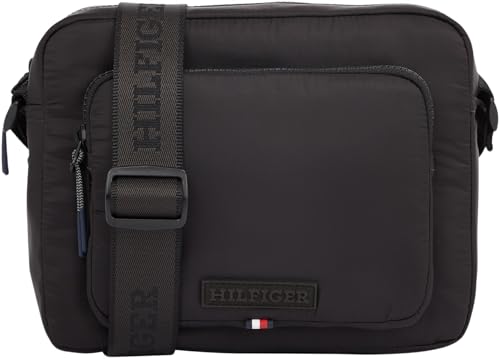 Tommy Hilfiger Herren Umhängetasche Monotype Mini Messenger mit Reißverschluss, Schwarz (Black), Einheitsgröße von Tommy Hilfiger