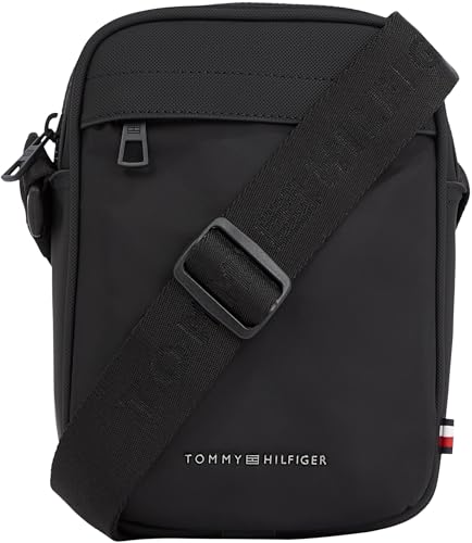 Tommy Hilfiger Herren Umhängetasche Repreve Mini Reporter mit Logo, Schwarz (Black), Einheitsgröße von Tommy Hilfiger