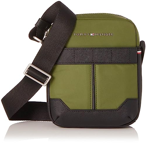 Tommy Hilfiger Herren Umhängetasche TH Elevated Nylon Mini Reporter Klein, Grün (Mentor Green), Einheitsgröße von Tommy Hilfiger