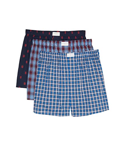 Tommy Hilfiger Herren Unterwäsche Multipack Cotton Classics Woven Boxer, Paris Blau, X-Large von Tommy Hilfiger