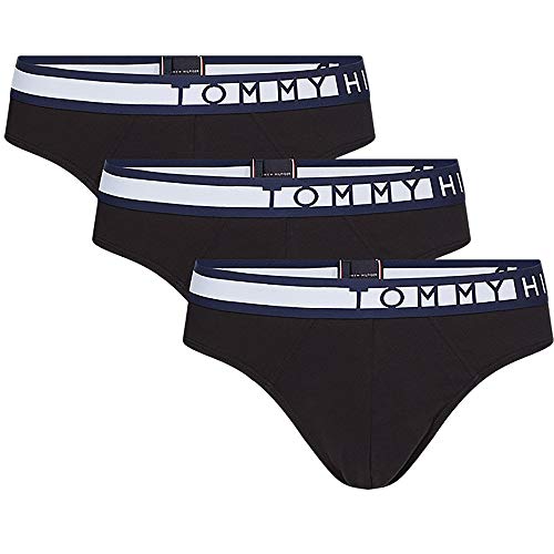 Tommy Hilfiger Herren 3er Pack Unterhosen Briefs Unterwäsche, Schwarz (PVH Black/PVH Black/PVH Black), S von Tommy Hilfiger