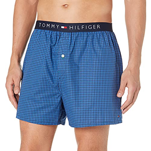 Tommy Hilfiger Herren Unterwäsche Woven Boxers - Blau - X-Large von Tommy Hilfiger