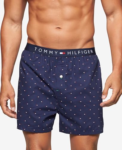 Tommy Hilfiger Herren Unterwäsche Woven Boxers - Blau - X-Large von Tommy Hilfiger