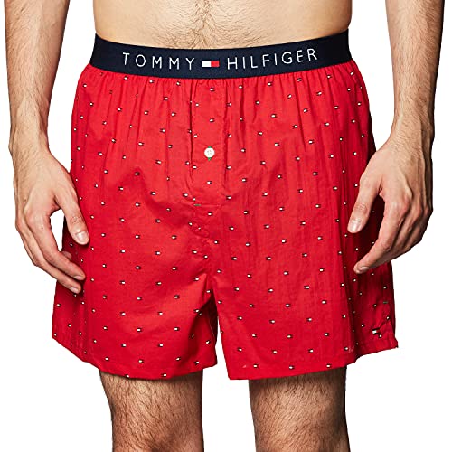 Tommy Hilfiger Herren Unterwäsche Woven Boxers - Rot - Large von Tommy Hilfiger