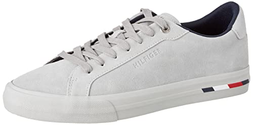 Tommy Hilfiger Herren Vulc MODERN Suede FM0FM04296 Vulkanisierte Sneaker, Grau (Antique Silver), 44 EU von Tommy Hilfiger