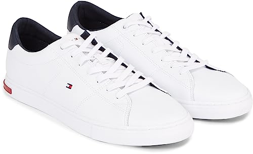 Tommy Hilfiger Herren Sneakers Essential Leather Detail Vulc, Weiß (White), 40 von Tommy Hilfiger