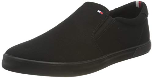 Tommy Hilfiger Herren Vulcanized Sneaker Iconic Slip-On Schuhe, Schwarz (Triple Black), 43 EU von Tommy Hilfiger