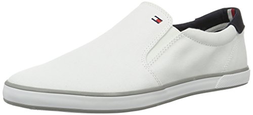 Tommy Hilfiger Herren Vulcanized Sneaker Iconic Slip-On Schuhe, Weiß (White), 44 EU von Tommy Hilfiger