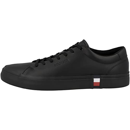 Tommy Hilfiger Herren Vulcanized Sneaker Modern Vulc Corporate Leather Schuhe , Schwarz (Black), 45 EU von Tommy Hilfiger