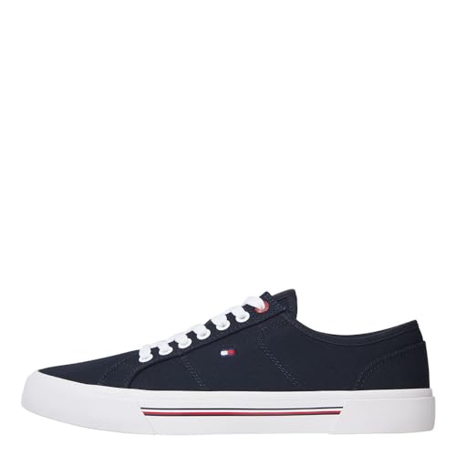 Tommy Hilfiger Herren Vulcanized Sneaker Schuhe, Blau (Desert Sky), 45 EU von Tommy Hilfiger