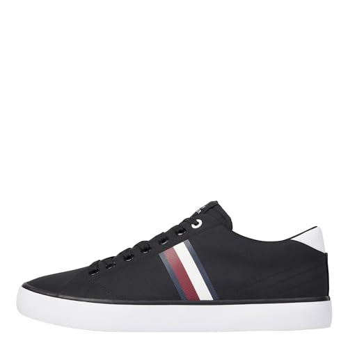 Tommy Hilfiger Herren Vulcanized Sneaker Schuhe, Schwarz (Black), 45 von Tommy Hilfiger