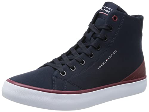 Tommy Hilfiger Herren Vulcanized Sneaker TH Hi Vulc Core Canvas Schuhe , Blau (Desert Sky), 45 EU von Tommy Hilfiger