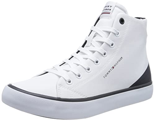 Tommy Hilfiger Herren Vulcanized Sneaker TH Hi Vulc Core Canvas Schuhe , Weiß (White), 42 EU von Tommy Hilfiger