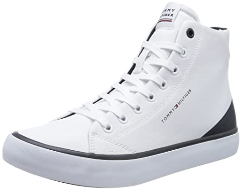 Tommy Hilfiger Herren Vulcanized Sneaker TH Hi Vulc Core Canvas Schuhe , Weiß (White), 46 EU von Tommy Hilfiger