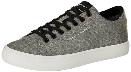 Tommy Hilfiger Herren Vulcanized Sneaker TH Hi Vulc Core Low Chambray Schuhe , Schwarz (Black), 46 EU von Tommy Hilfiger