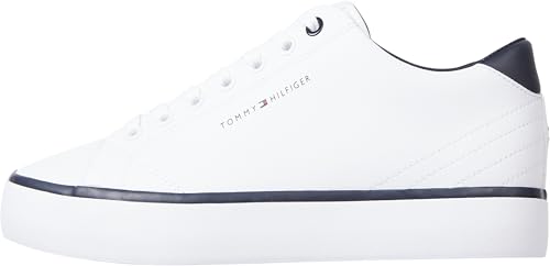 Tommy Hilfiger Herren Vulkanisierter Sneaker Low Top, Weiß (White), 41 von Tommy Hilfiger