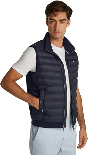 Tommy Hilfiger Herren Weste Mix Media Gesteppt, Blau (Desert Sky), M von Tommy Hilfiger