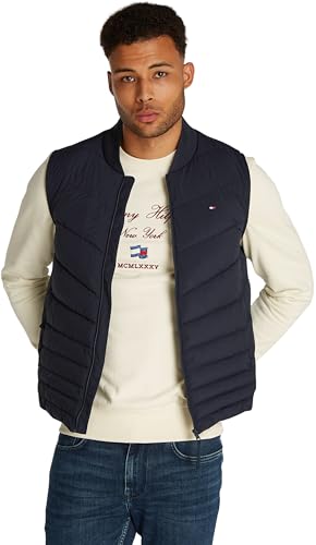 Tommy Hilfiger Herren Weste Mix Quilt Wasserabweisend, Blau (Desert Sky), XL von Tommy Hilfiger