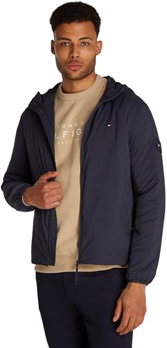 Tommy Hilfiger Herren Windbreaker Jacke Tech Packable mit Kapuze, Blau (Desert Sky), 3XL von Tommy Hilfiger
