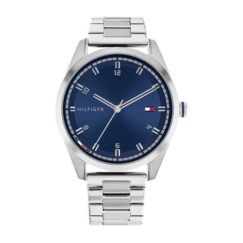 Tommy Hilfiger Analog Quarzuhr für Herren mit Silbernes Edelstahlarmband - 1710455 von Tommy Hilfiger