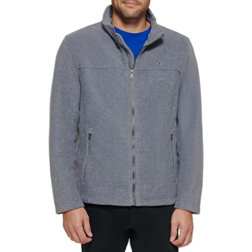 Tommy Hilfiger Herren Lightweight Polar Fleece Jacket Fleecejacke, Hellgrau, XXL von Tommy Hilfiger